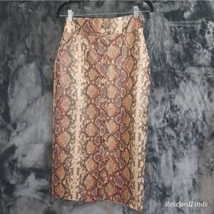 Zara Faux Snake Skin Pencil Skirt XS
